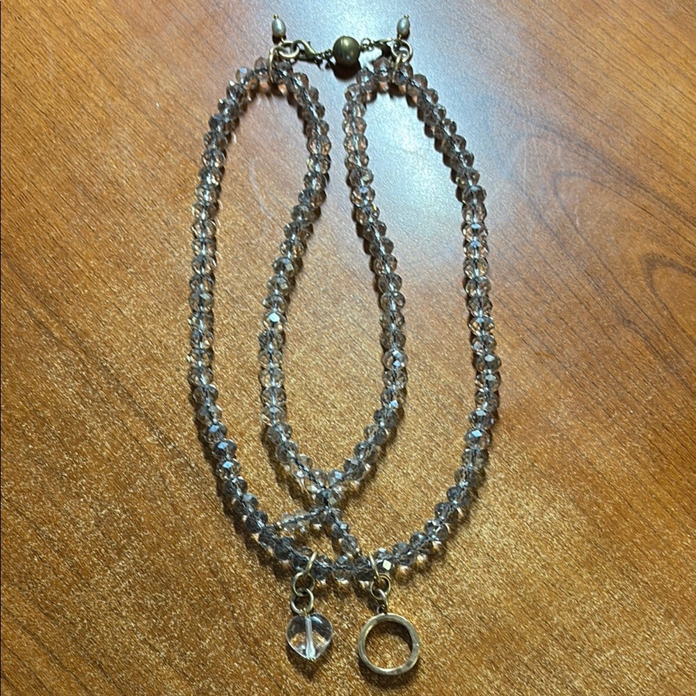 Bold Silver Chunky Chain Necklace with Crystal Pendant